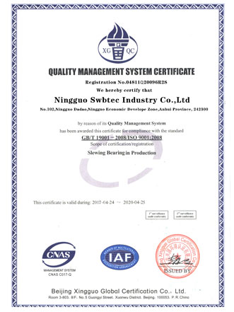 Swbtec Quality Management System Certificate